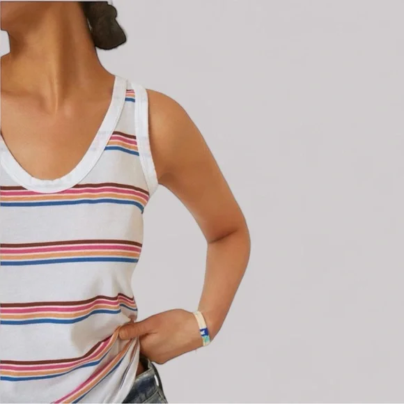 t.la Anthropologie Assorted Stripe Scoop-Neck Layering Tank Top - Picture 4 of 8
